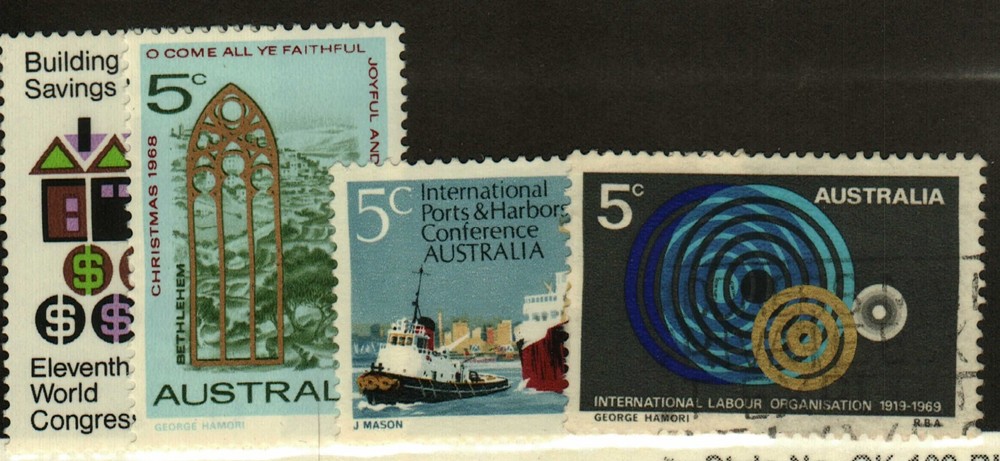 Australia #444-5, 460-1 used