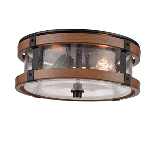 Farmhouse Ceiling Light Fixture 2-Light Hallway Ceiling Light in Black & Type 1