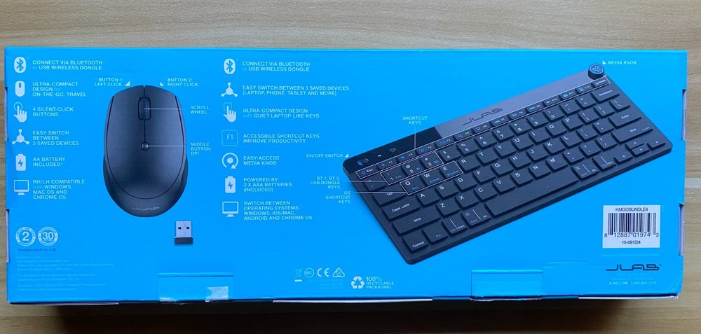 JLab GO Wireless Keyboard and Mouse Bundle - Black