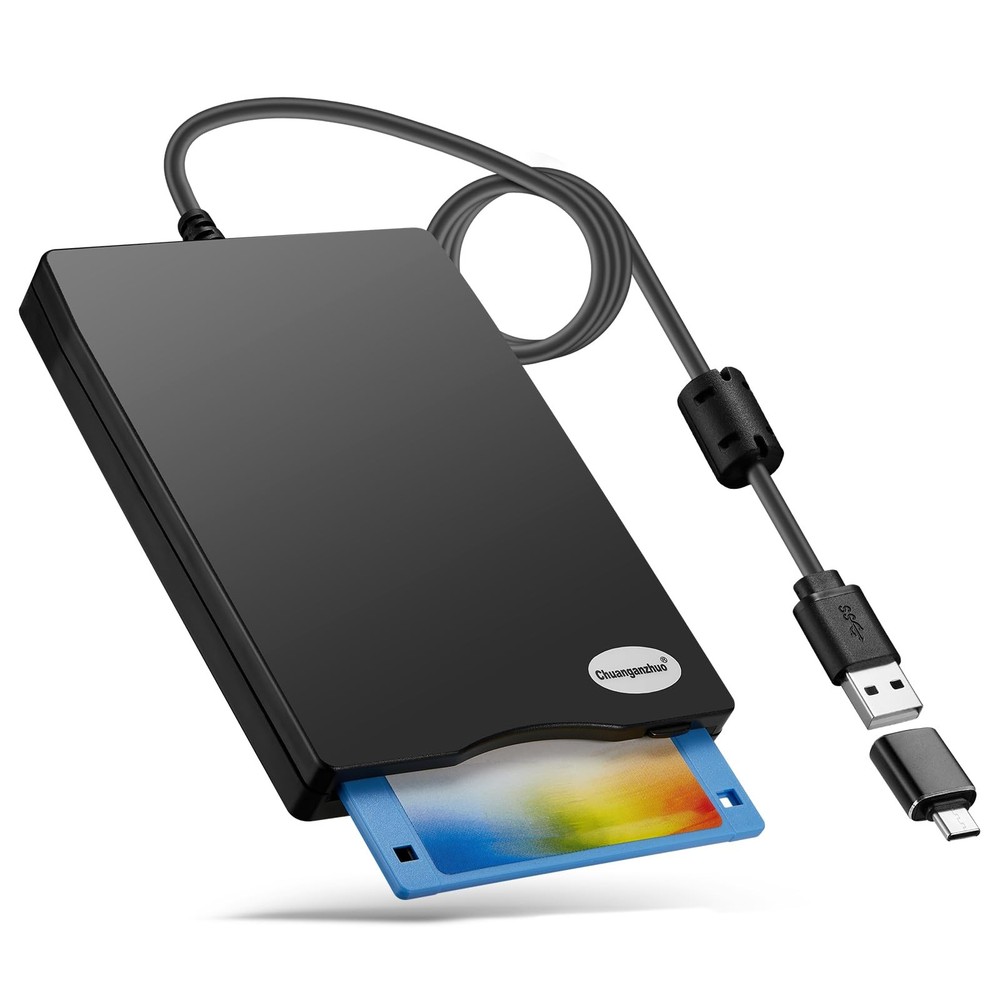 External USB Floppy Disk Drive 3.5" 1.44MB for Windows PC/Laptop/Desktop