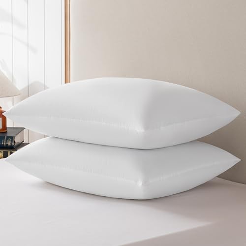 basic home Queen Size Goose Feather & Down Bed Pillow - 100% Odorless 20x28