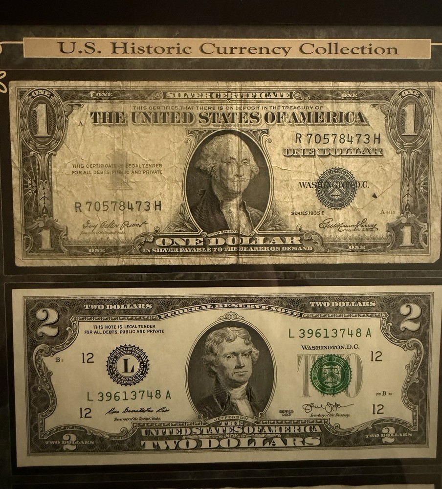 Historic Bill Currency Note Collection - Silver Cert. - $2 Red Seal - $2 Bill