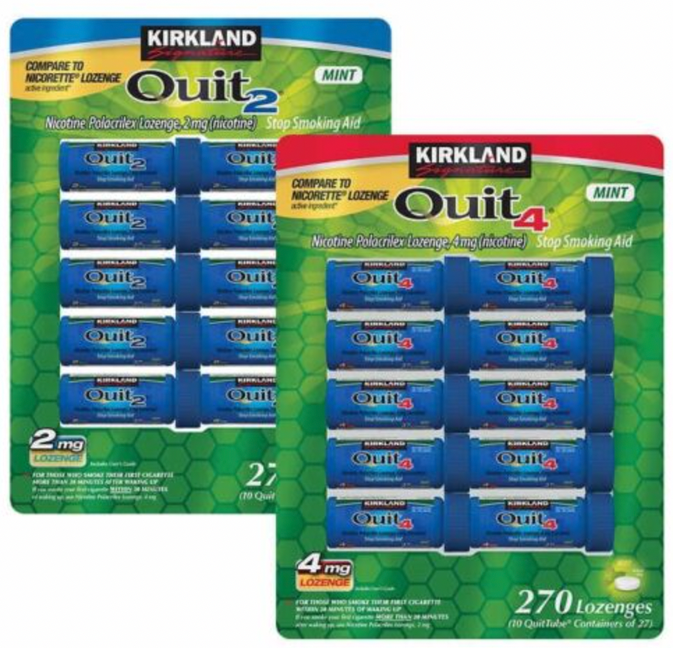 Kirkland Quit 4mg Lozenge Nicotine Polacrilex 270 Pieces stop smoking MINT 4/25