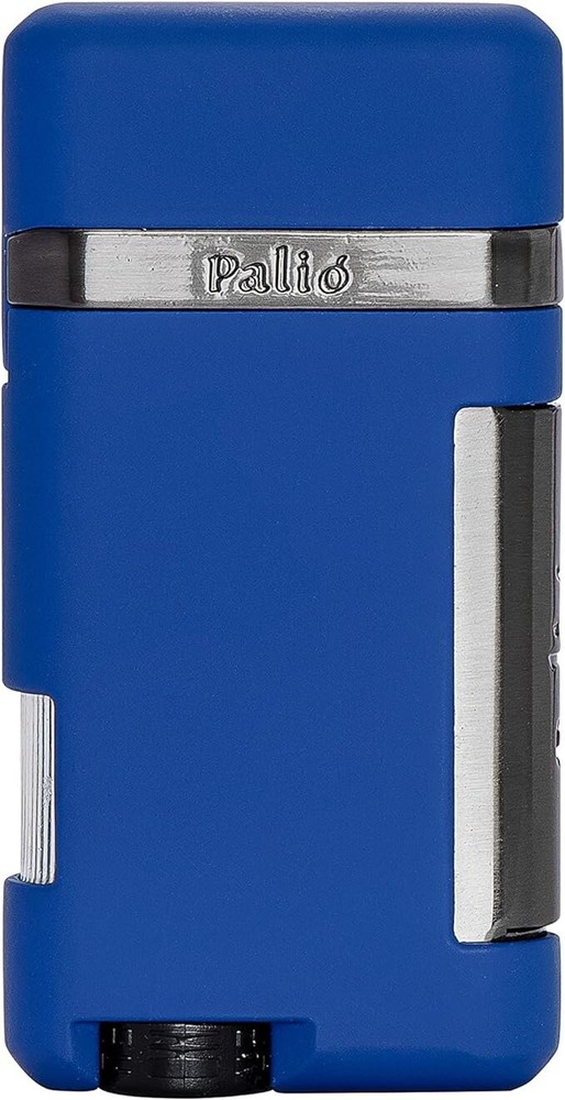 Palió Lazio Single Angled Jet Flame Cigar Lighter, Refillable Adjustable, Blue