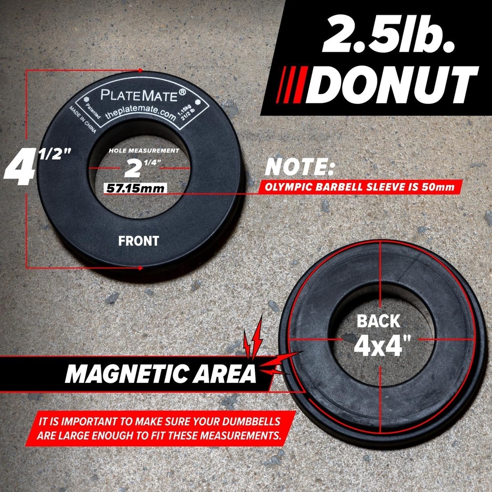 High-Quality 2.5lb Magnetic Donut Weights - 5lb Set, Smart Microloading