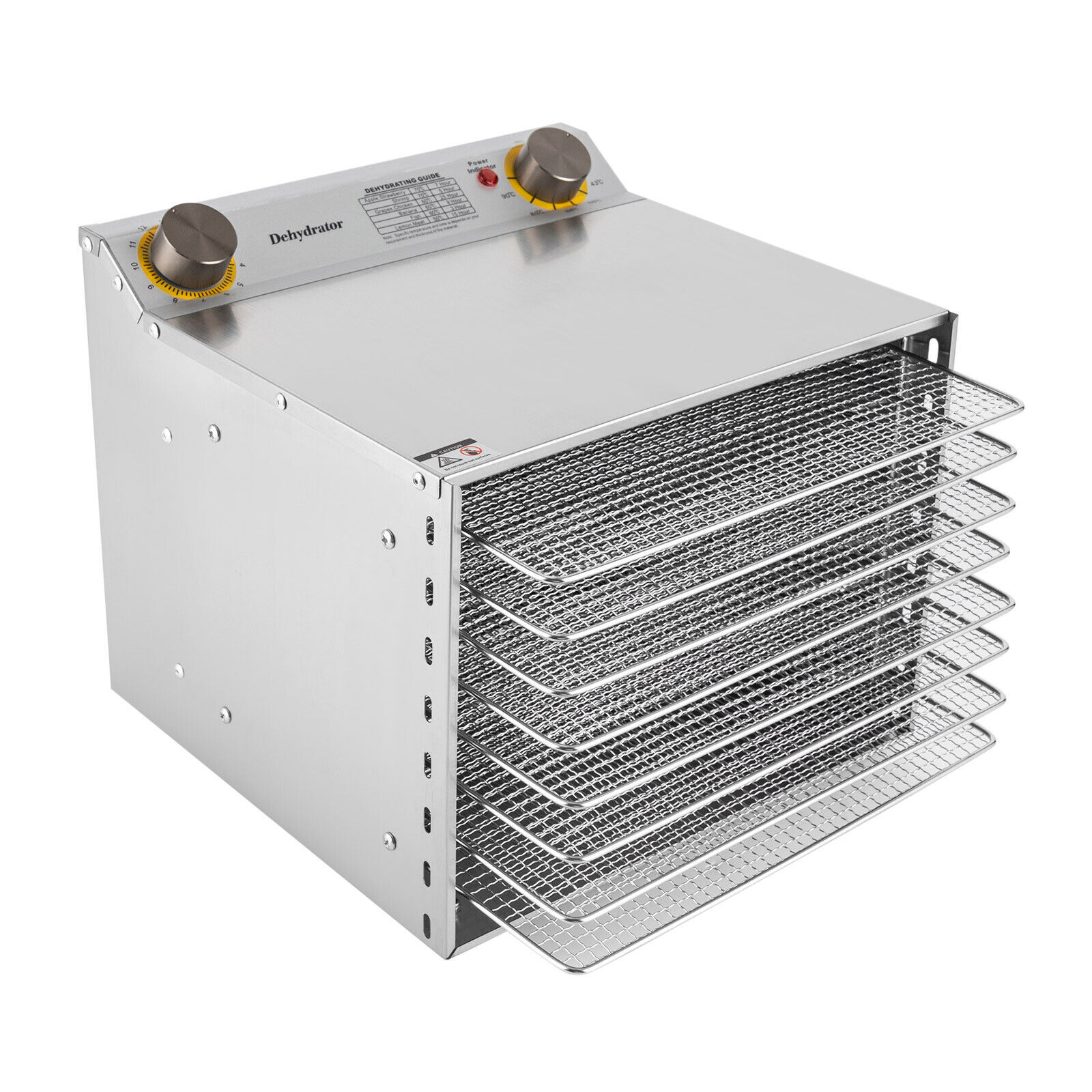 8 Trays Food Dehydrator Machine Stainless Steel Jerky Fruit Drying Food 400W NEW