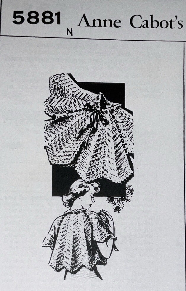 5581 AC Vintage Mail Order Pattern, Bed Jacket Pattern to Crochet