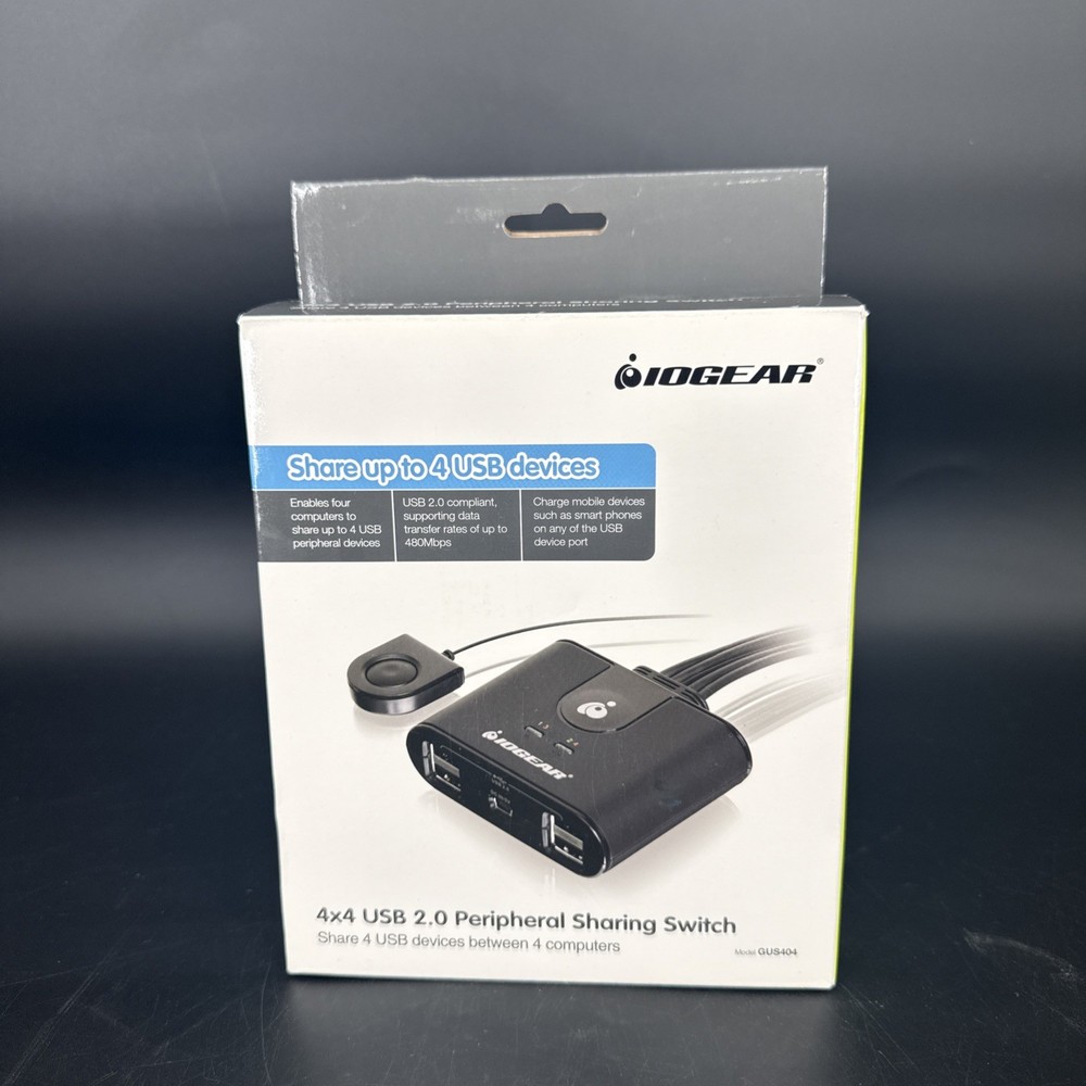 IOGEAR 4x4 USB 2.0 Peripheral Sharing Switch (GUS404)