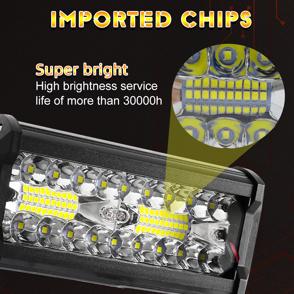 2PCS 6inch LED Work Light Bar Flood Spot For Boat Fishing Boating Night Fog Lamp