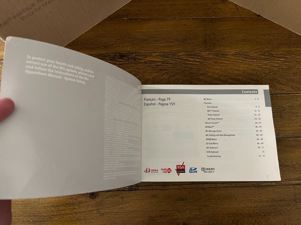 Nintendo Wii Original Manual & Operations System Setup Book w/ Controller Insert