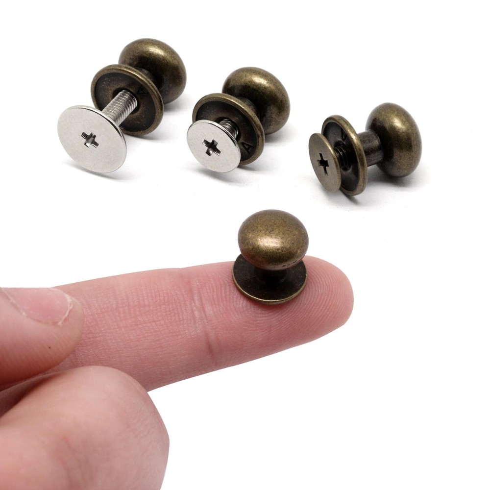 32Pcs Mini Drawer Pulls Small Knobs Metal Round Mini Knobs Handles for Wood Case