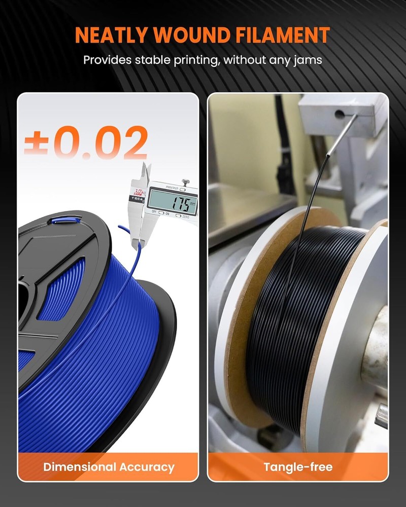 TECBEARS 8KG PLA 3D Printer Filament Bundle 1.75mm Less Stringing Entry Level