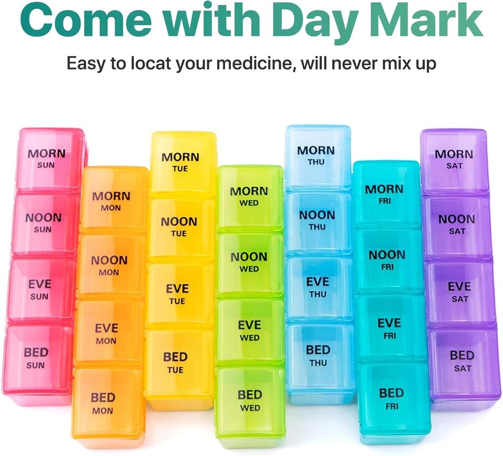 Moisture-Resistant 7-Day Pill Box (2 Pcs)