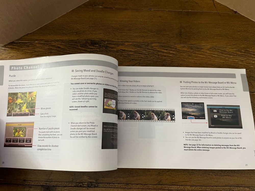 Nintendo Wii Original Manual & Operations System Setup Book w/ Controller Insert