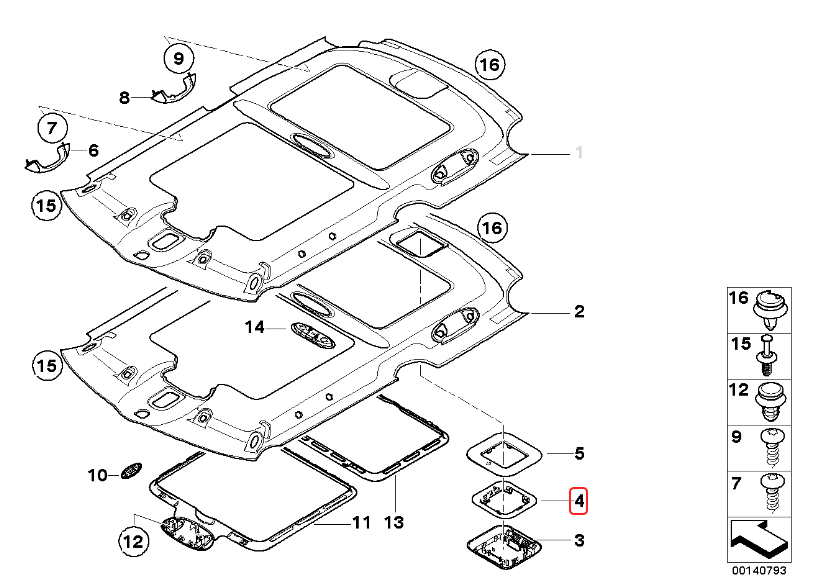 BMW E46 Alarm Sensor Bracket Kit | Top & Bottom Set | E39 E38 Z3 Mini R50 R53