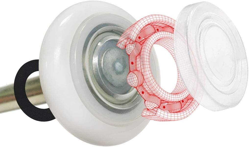 12 Quiet Garage Door Rollers Nylon Door Wheels Replacement With 6200ZZ Bearing