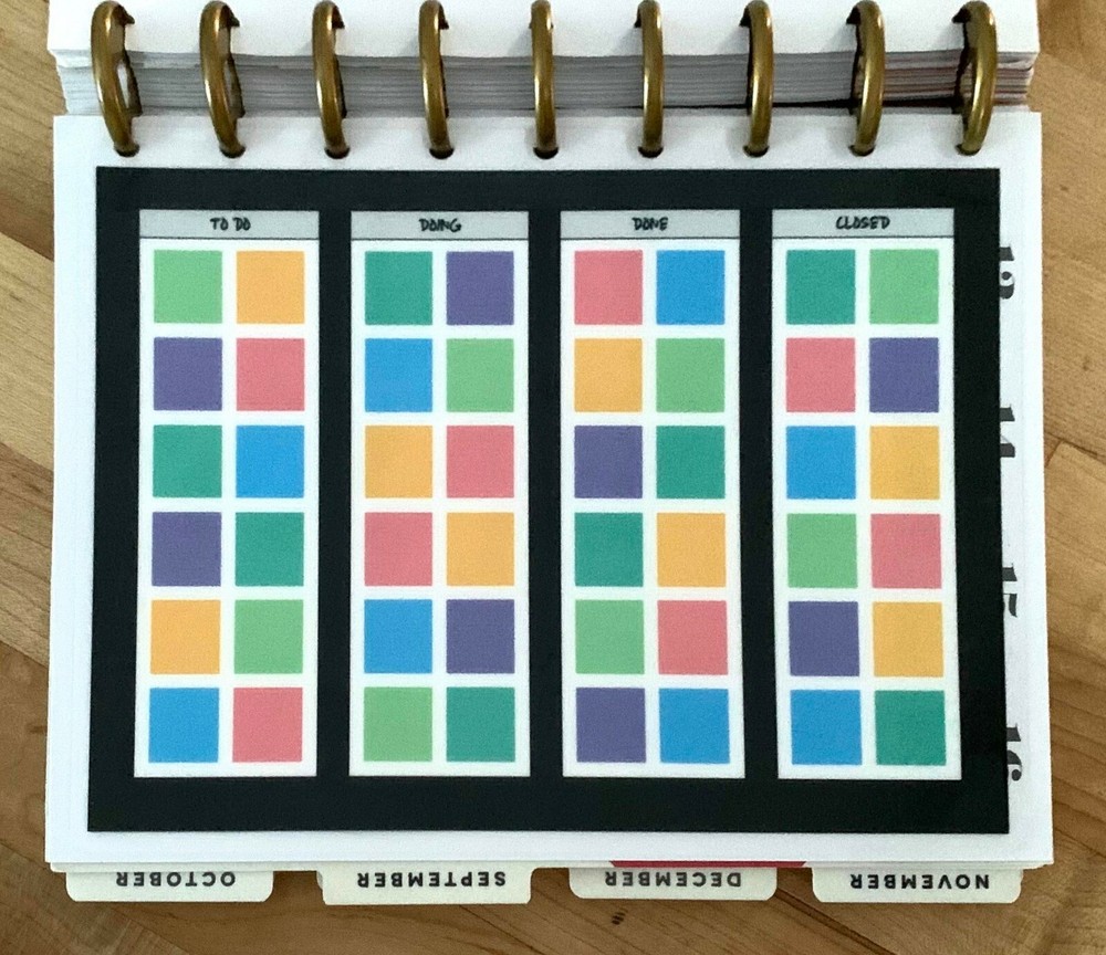 Kanban To Do List 2 Sided Dashboard Insert for use with Classic Happy Planner~