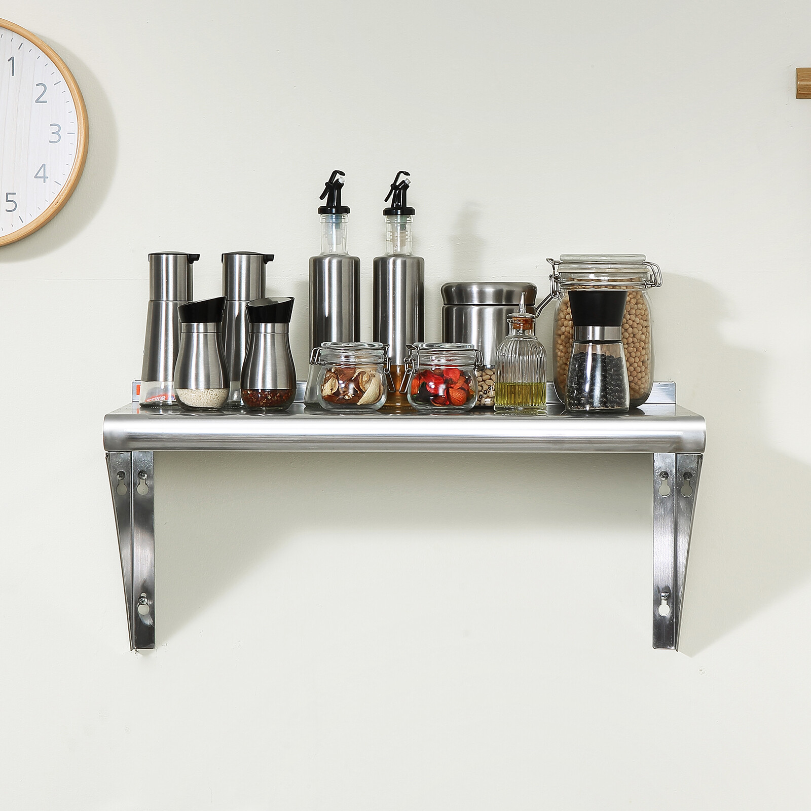 VEVOR 36" x 12" Stainless Steel Wall Mounted Shelf Kitchen Restaurant Shelving