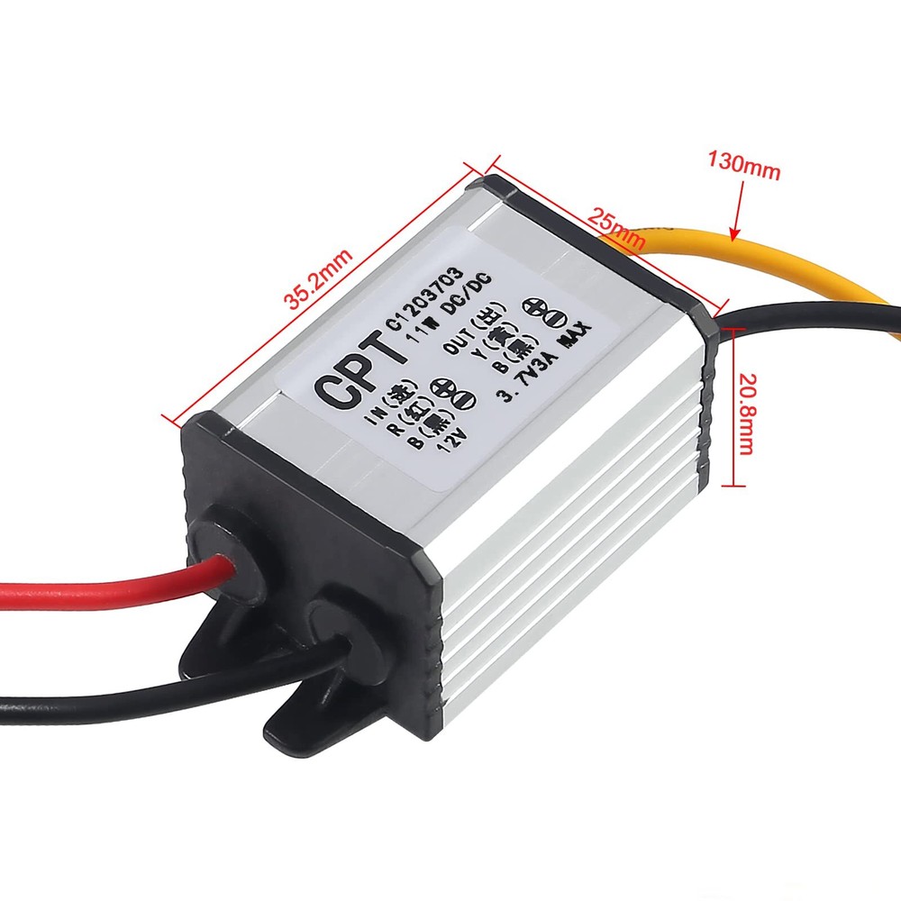 2PCS 12V to 3.7V Converter DC Step Down Buck Voltage Regulator Waterproof 3A