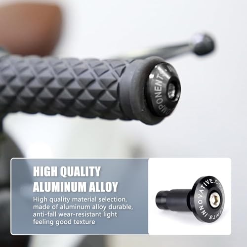 2 PCS Motorcycle Handlebar Rod End Plug, Alloy Rubber Shockproof Large