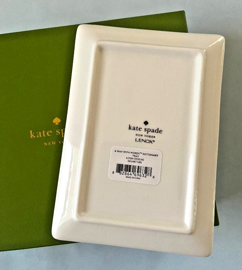 Kate Spade Red Vanity Jewelry Tray 6.75" Way w/Words DICTIONARY Theme Lenox New
