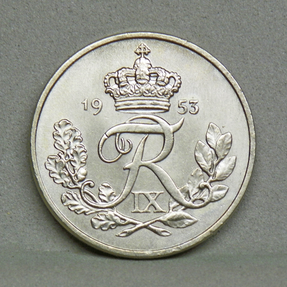 1953 DENMARK 10 ORE, Uncirculated