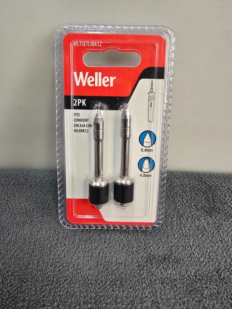 Weller 12-Watt Tip Bundle (2-Piece) 4mm chisel tip & 0.4mm conical tip