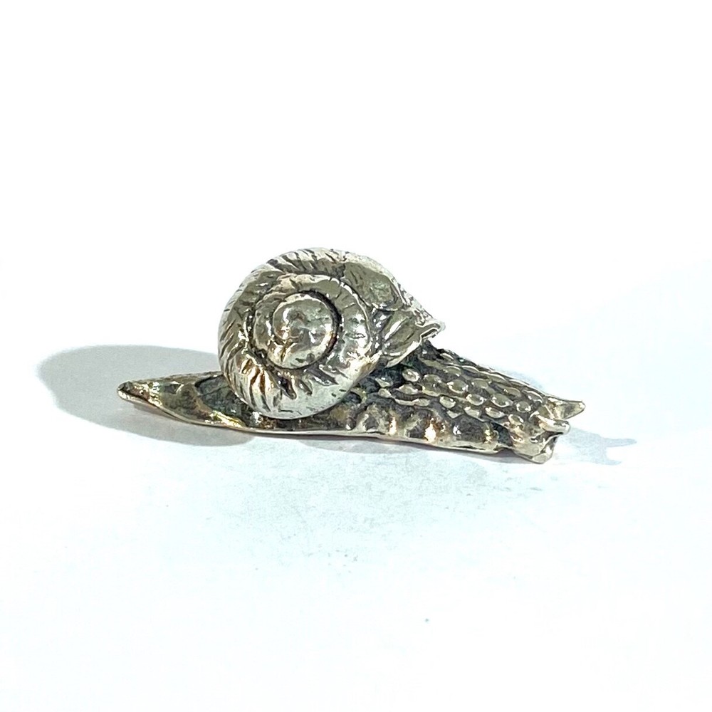vintage solid silver snail  miniature ,  hallmarked italian figurine