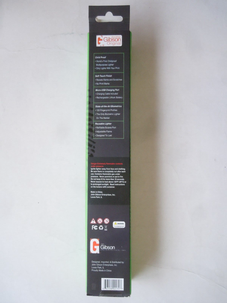 Black Biometric Fingerprint Multipurpose BBQ Lighter -refillable/rechargeable