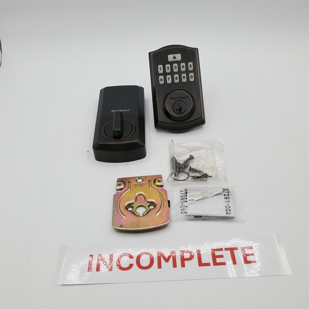 Kwikset SmartCode 260 Keyless Entry Lock, Auto-Lock, Venetian Bronze *NO KEYS*