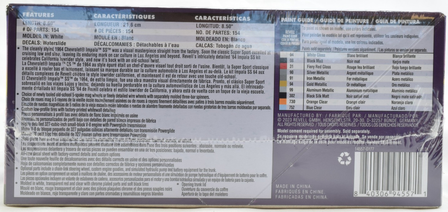 Revell 1964 Chevy Impala SS Lowrider - Newly Tooled Wheels 1/25 Model Kit 14557