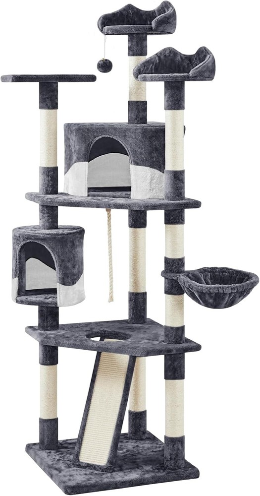 Multi-Level Cat Trees Indoor Cat Tower with Sisal-Covered