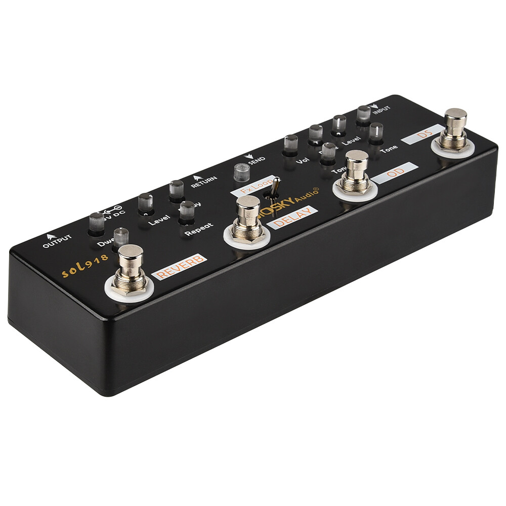 MOSKY Sol918 Guitar Multi Effect Pedal Reverb Delay FX Loop Overdrive Distortion