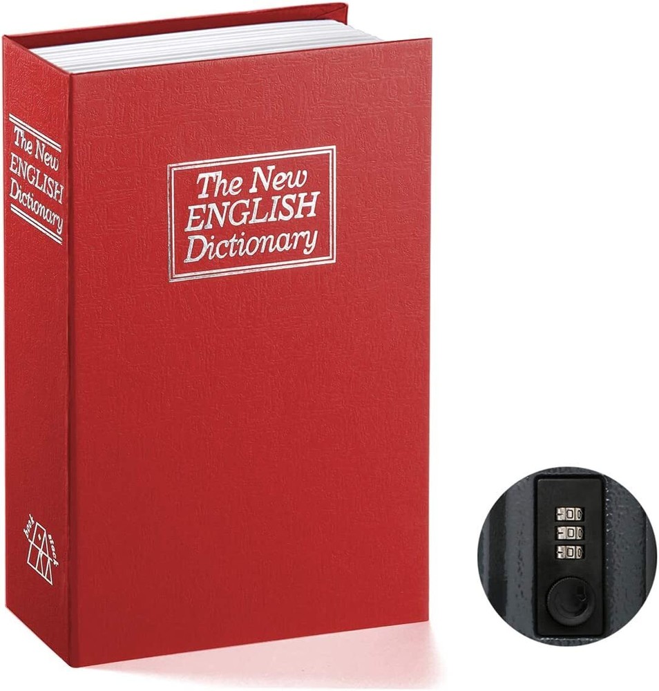 Book Safe Security Hidden Diversion Storage, Combination Lock, Choice Styles,NEW