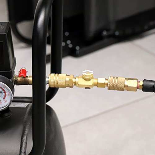 Brass Air Compressor Accessories Control Tool，in-Line Air Flow Regulator 5PCS