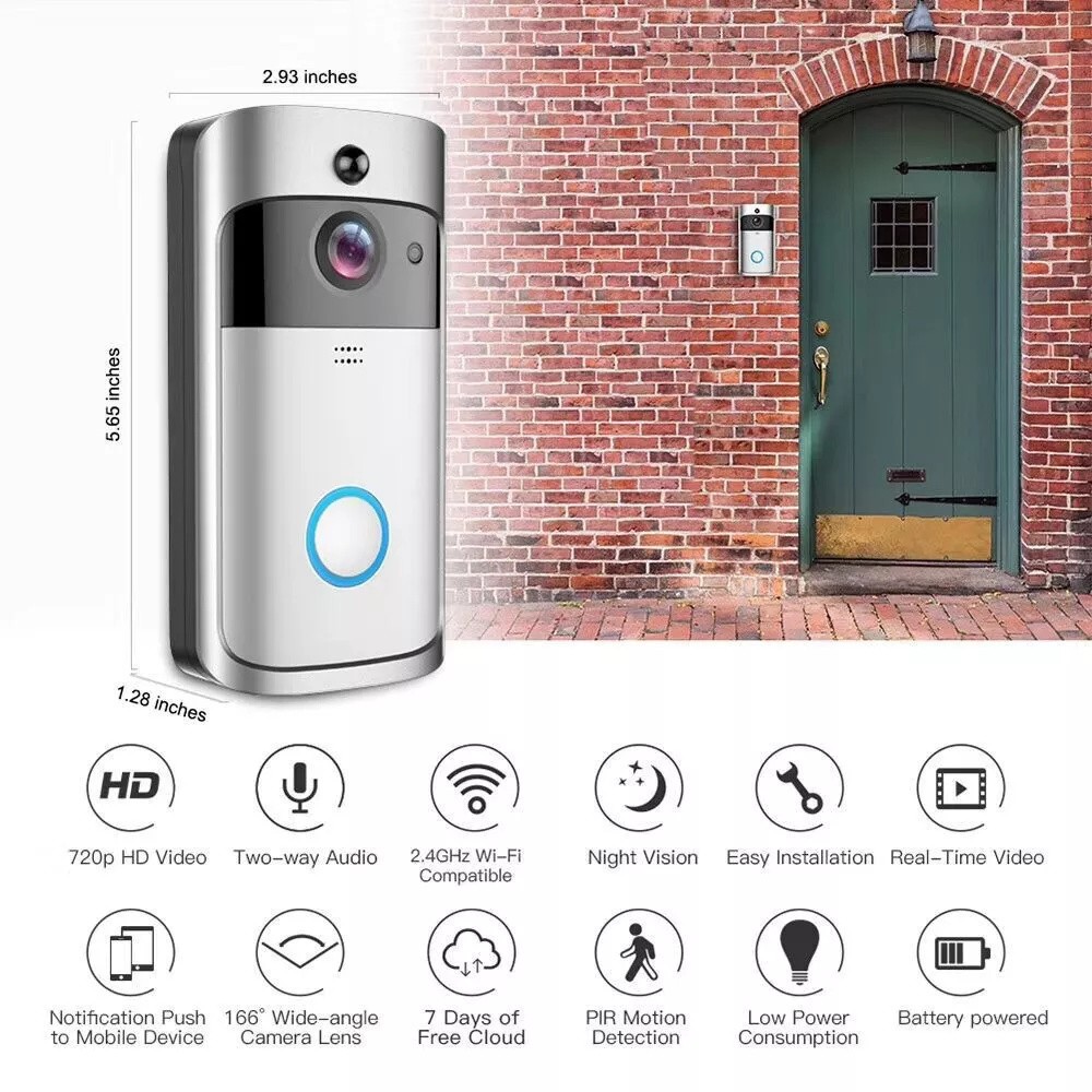 Wireless Cordless Doorbell Video Visual Camera Intercom Home Security Timbre Kit