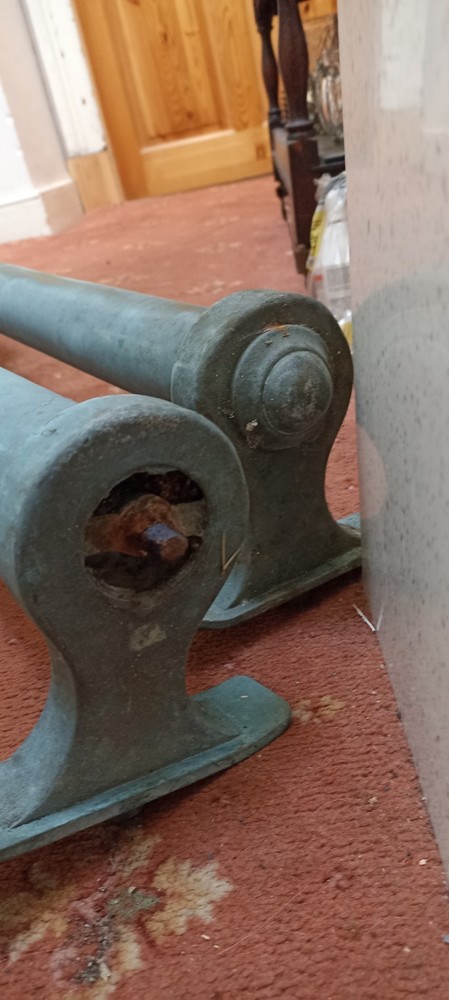 Old Brass Shop Window Protection Bars/ Avertising.