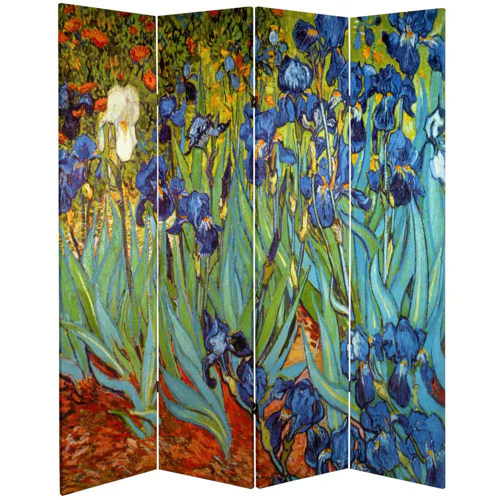6ft Printed 4 Panel Room Divider Folding Privacy Screen Partition