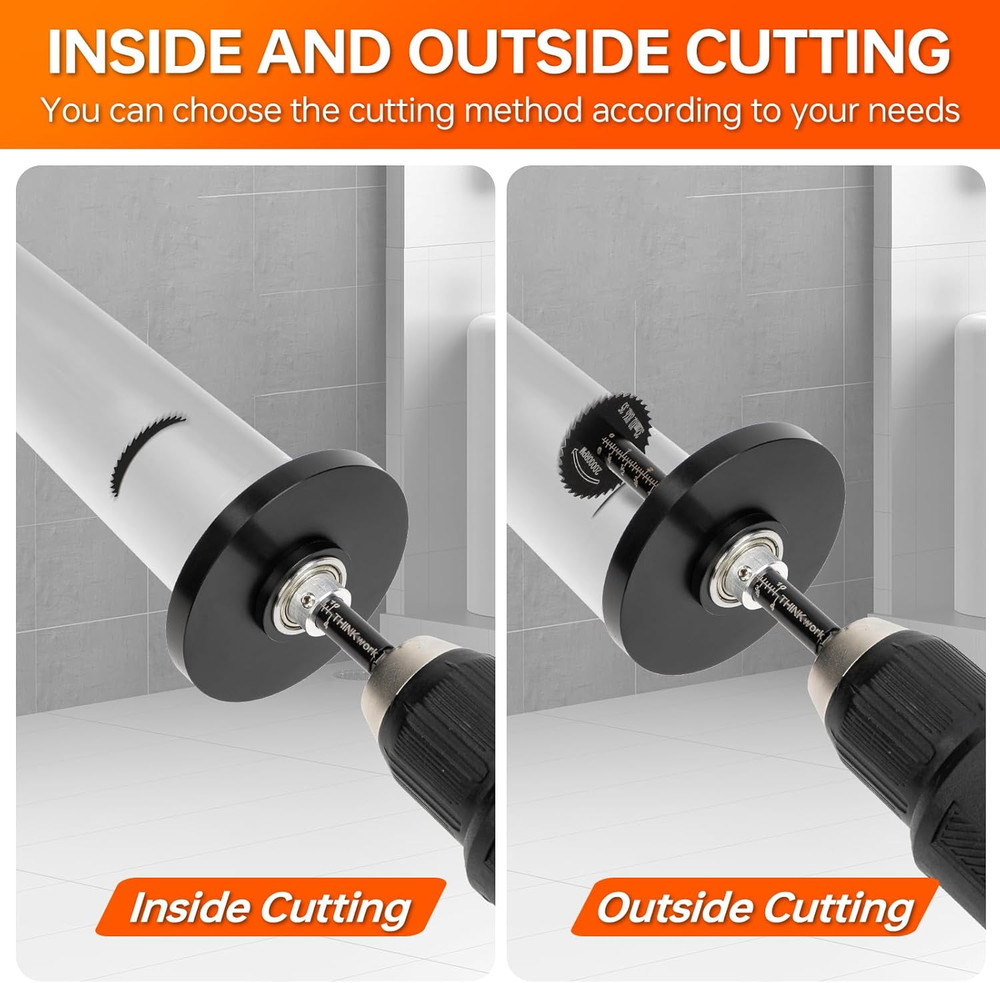 inside Pipe Cutter for PVC Pipe, Cutter Tool Set with Scale - Adjustable Depth G