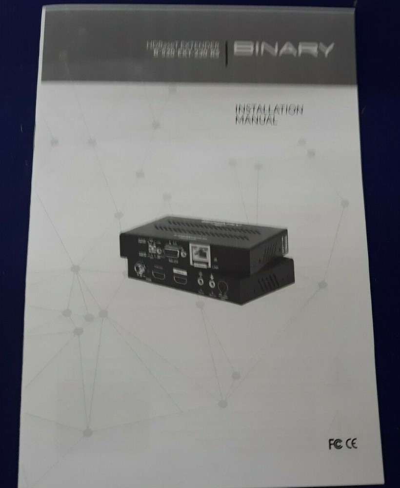 BINARY HDBaseT Extender Manual B-520-EXT-230-RS Manual