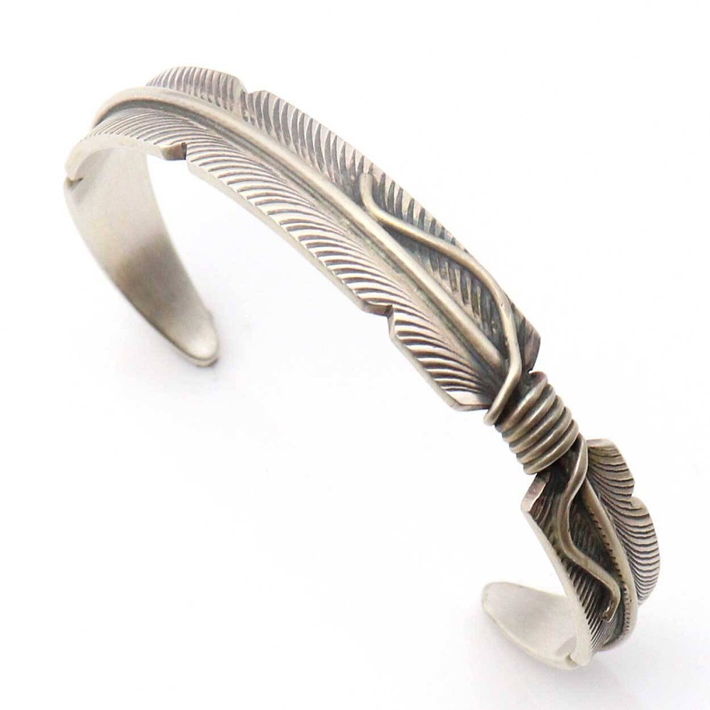 Silver Feather Bracelet by Chris Charley