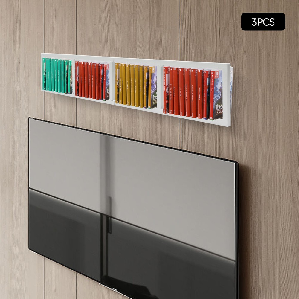 Storage Rack Organizer Box Holder 3 CD Disk Case Media Display Space Store Shelf