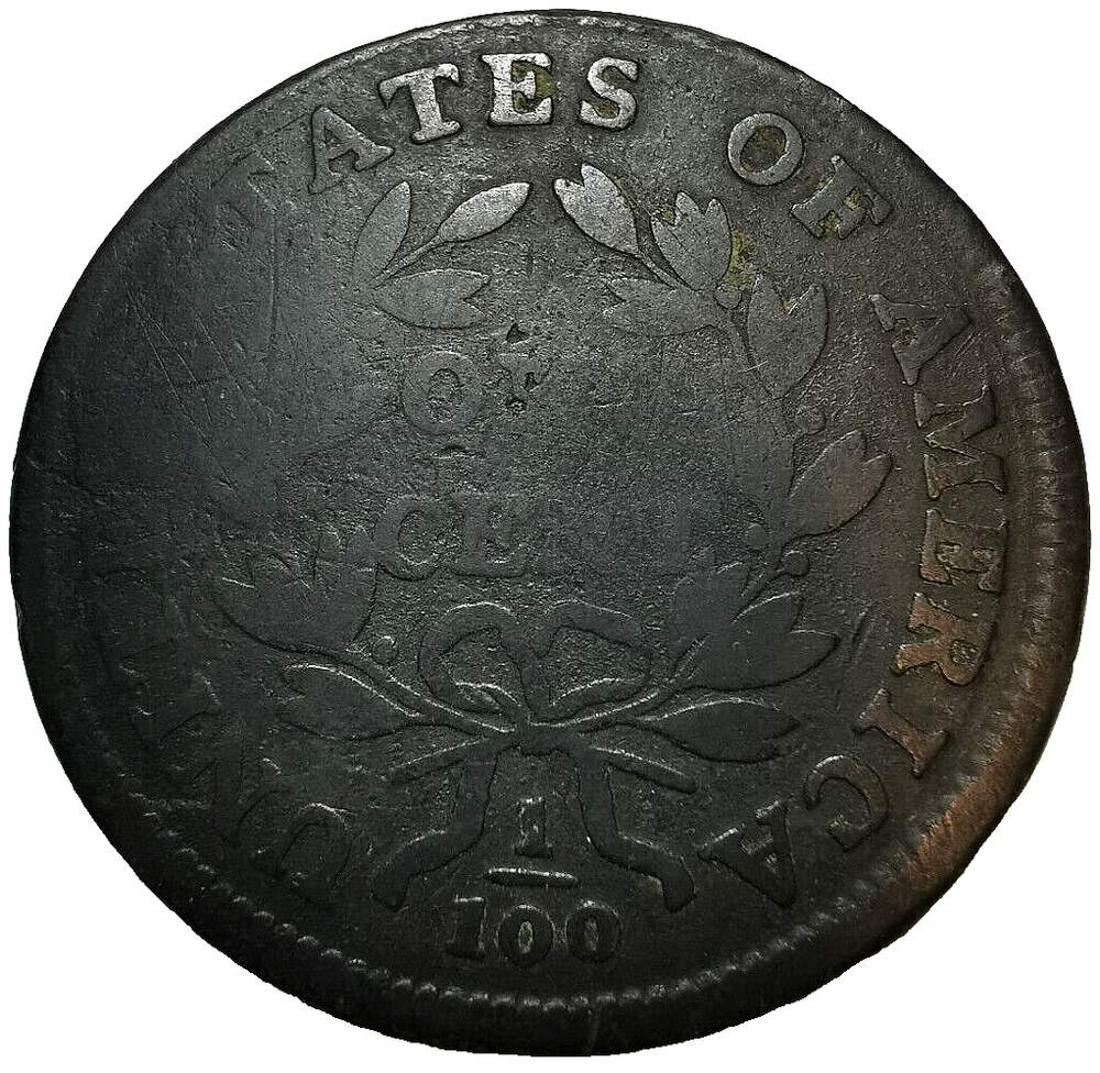 1800 US Draped Bust Large Cent Coin S-200