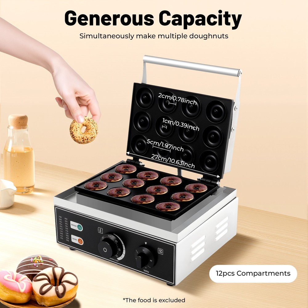 Commercial Donut Machine Doughnut Baker Mini Donut Maker Machine Non-stick 5cm