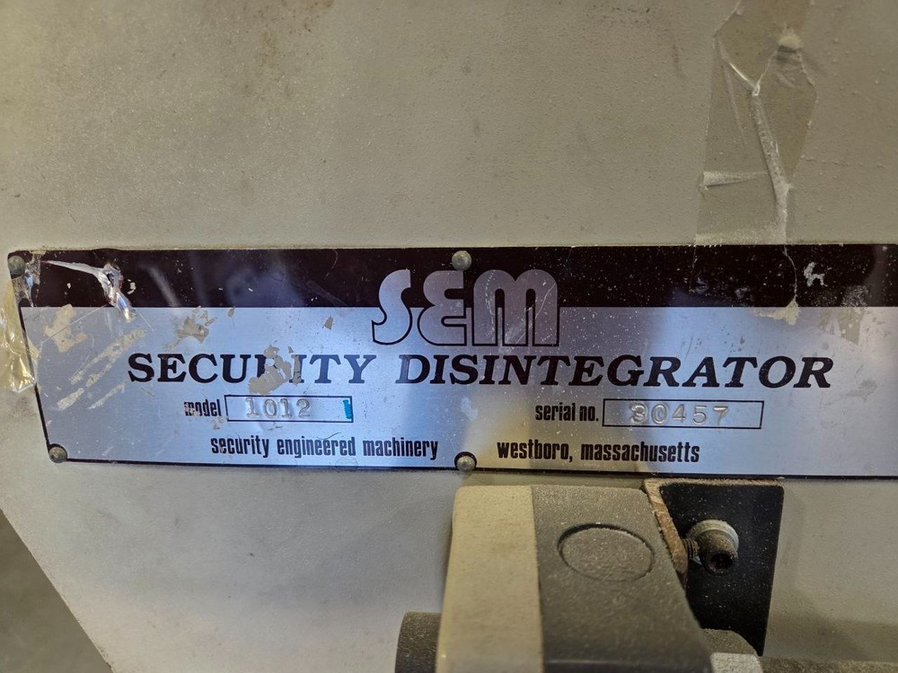 SECURITY DISINTEGRATOR MODEL 1012 granulator