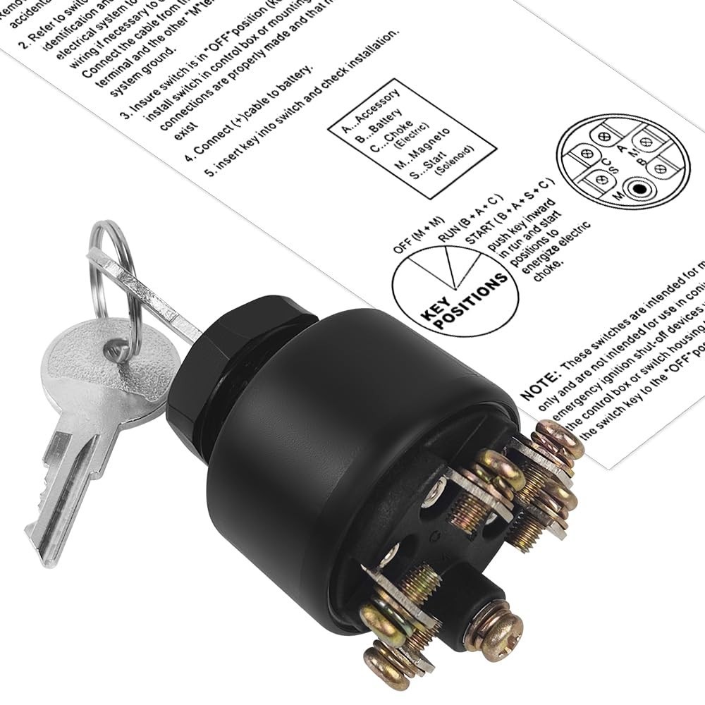 Ignition Starter Switch Push to Choke for Johnson Evinrude Inboard Outboard