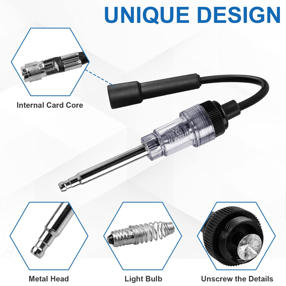 2Pc Spark Plug Tester Inline Ignition Coil Test Tool Engine Diagnostic Tool