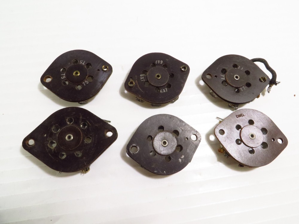 6 Pack Vintage 6 PIN CINCH Socket, USED, FREE 2-3 Day Ship!!!