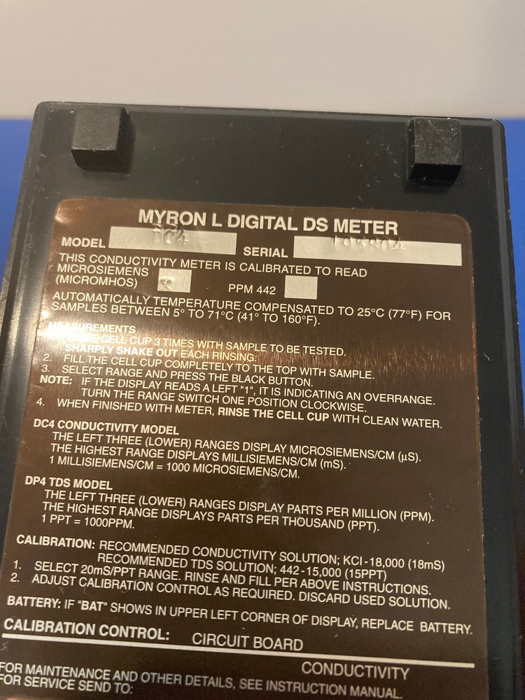 15122 Myron L DC4 digital DS meter conductivity meter