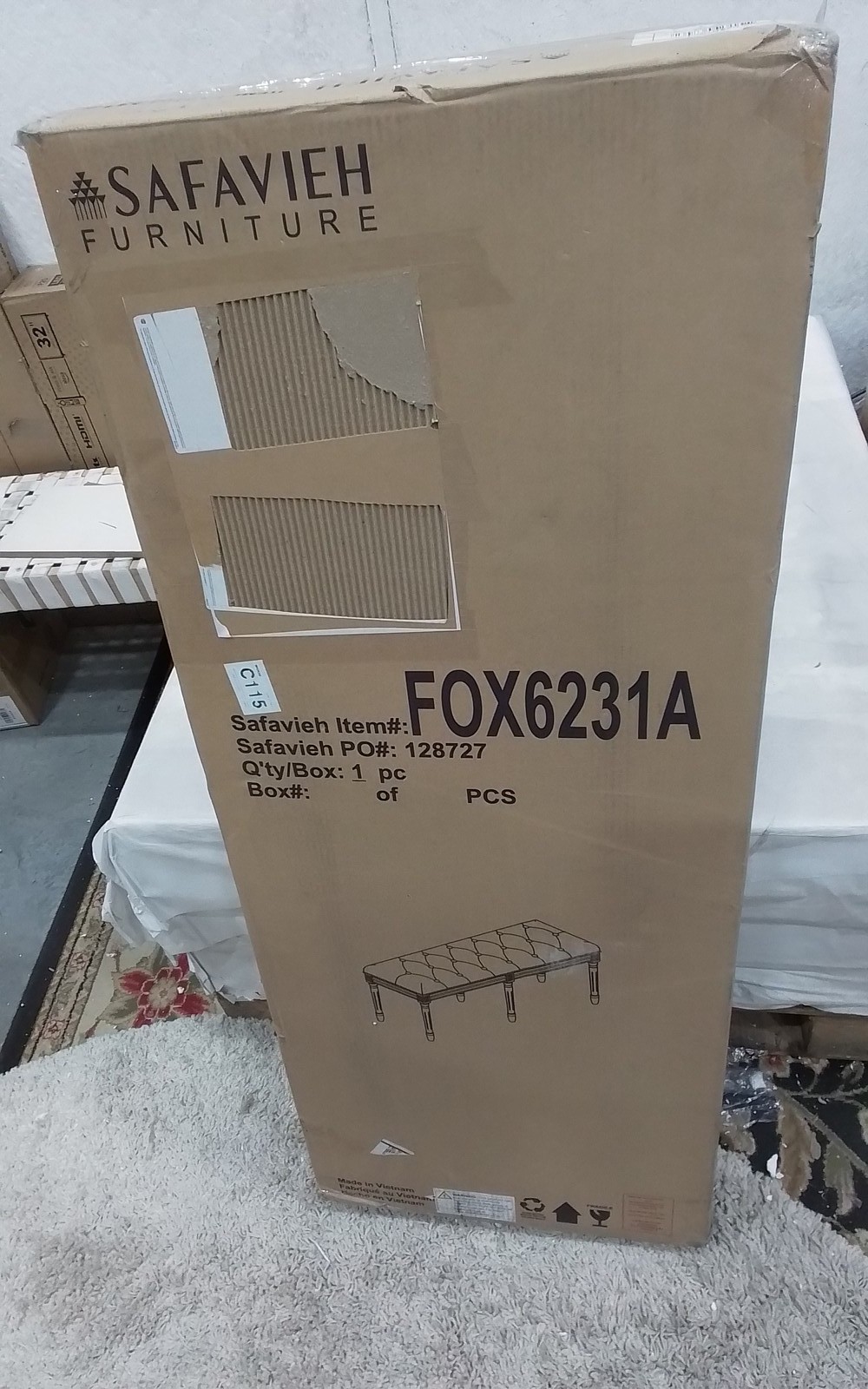 Safavieh ROCHA TUFTED TRADITIONAL BENCH, Reduced Price 2172769085 FOX6231A